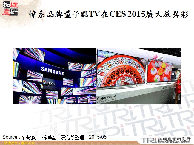 韓系品牌量子點TV在CES 2015展大放異彩